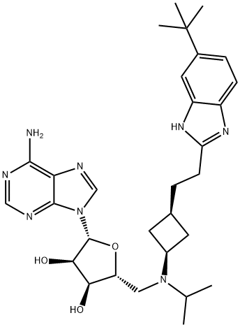 1380288-87-8， (2R,3R,4S,5R)-2-(6-氨基-9H-嘌呤-9-基)-5-((((1R,3S)-3-(2-(6-(叔丁基)-1H-苯并[D]咪唑-2-基)乙基)环丁基)(异丙基