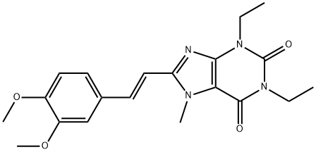 155270-99-8，伊曲茶碱8-[(E)-2-(3,4-dimethoxyphenyl)ethenyl]-1,3-diethyl-7-methyl-purine-2,6 -dione