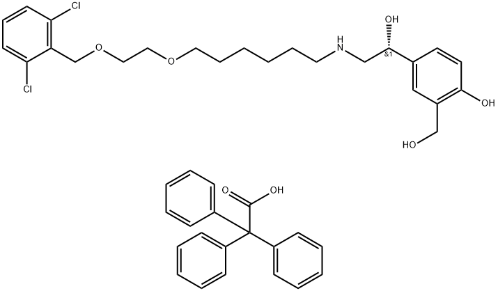 503070-58-4维兰特罗三苯乙酸盐Benzeneacetic acid, α,α-diphenyl-, coMpd. with (α1R)-α1-[[[6-[2-[(2,6-dichloroph