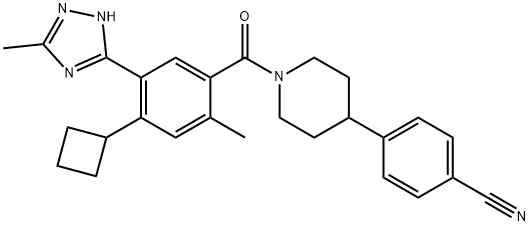1399177-37-7  TVB2640  4-(1-(4-cyclobutyl-2-methyl-5-(5-methyl-4H-1,2,4-triazol-3-yl)benzoyl)piperid