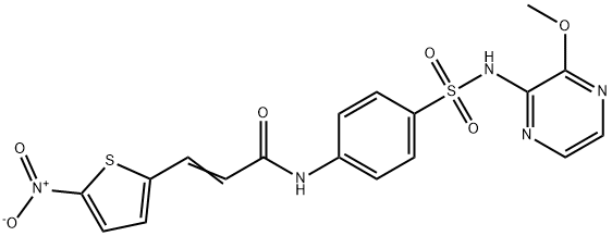 432531-71-04  N-[4-[[(3-甲氧基吡嗪基)氨基]磺酰基]苯基]-3-(5-硝基-2-噻吩基)-2-丙烯酰胺  