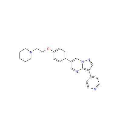 CAS：866405-64-3,6-[4-(2-哌啶-1-基乙氧基)苯基]-3-吡啶-4-基吡唑并[1,5-A]嘧啶 ,Dorsomorphin 