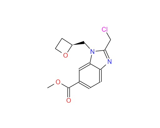 CAS：2230200-76-5,(S)-2-(氯甲基)-1-(2-氧杂环丁基甲基)-1H-苯并[D]咪唑-6-甲酸甲酯
