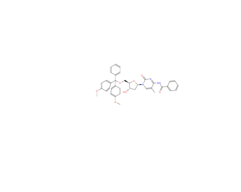 CAS：104579-03-5，N-(1-((2R,4S,5R)-5-((双(4-甲氧基苯基)(苯基)甲氧基)甲基)-4-羟基四氢呋喃-2-基)-5-甲基-2-氧代-1,2-二氢嘧啶-4-基)苯甲酰胺