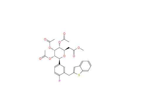 CAS：1034305-21-9，(1S)-1,5-脱水-1-C-[3-(苯并[b]噻吩-2-基甲基)-4-氟苯基]-D-山梨糖醇 2,3,4,6-四乙酸酯