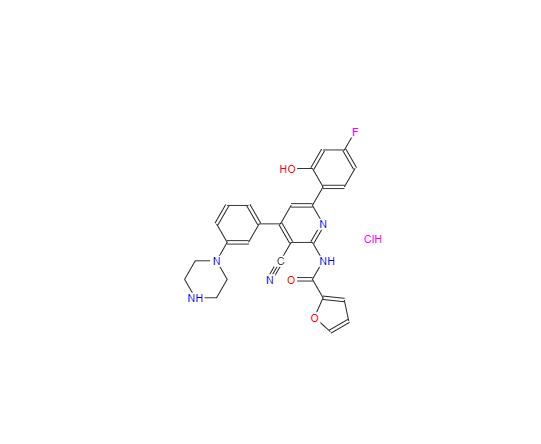 CAS：925924-27-2，N-(3-cyano-6-(4-fluoro-2-hydroxyphenyl)-4-(3-(piperazin-1-yl)phenyl)pyridin-2-yl)fur