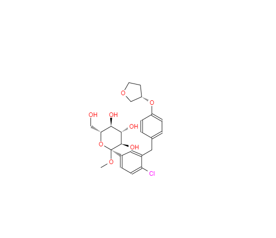 CAS：1279691-36-9，(2S,3R,4S,5S,6R)-2-(4-氯-3-(4-(((S)-四氢呋喃-3-基)氧基)苄基)苯基)-6-(羟甲基)-2-甲氧基四氢-2H-吡喃-3,4,5-三