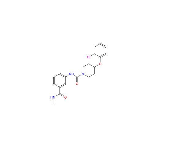 CAS：1032229-33-6，4-(2-氯苯氧基)-N-(3-((甲基氨基)羰基)苯基)-1-哌啶甲酰胺