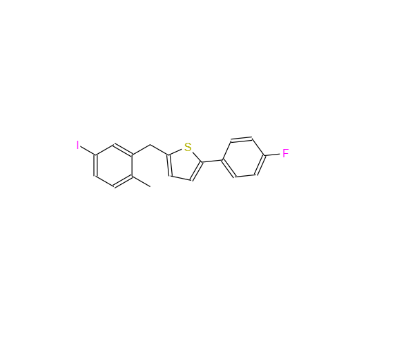 CAS：898566-17-1，2-(4-氟苯基)-5-[(5-碘-2-甲基苯基)甲基]噻吩