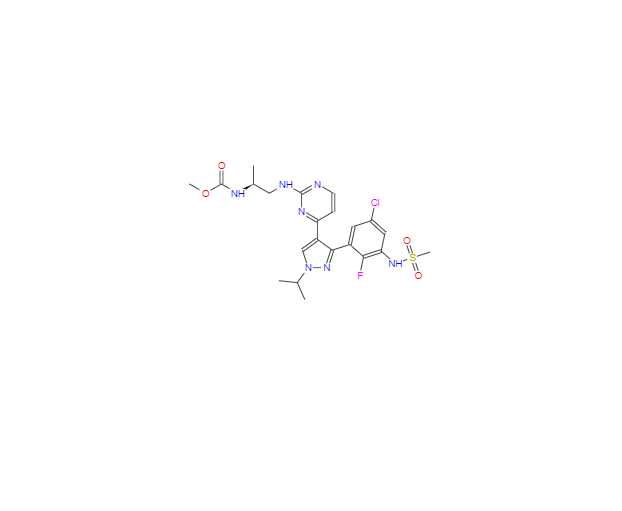 CAS：1269440-17-6，(S)-(1-((4-(3-(5-氯-2-氟-3-(甲基磺酰氨基)苯基)-1-异丙基-1H-吡唑-4-基)嘧啶-2-基)氨基)丙烷-2-基)氨基甲酸甲酯