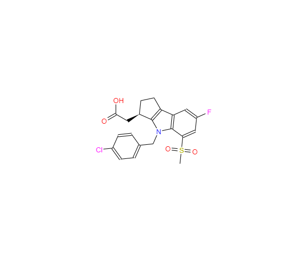 CAS：571170-77-9，(R)-2-(4-(4-氯苄基)-7-氟-5-(甲基磺酰基)-1,2,3,4-四氢环戊二烯并[b]吲哚-3-基)乙酸