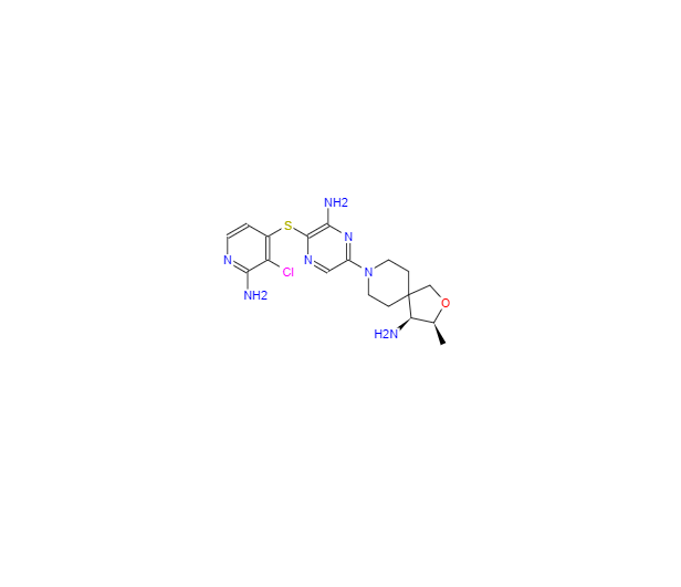 CAS：1801765-04-7，(3S,4S)-8-(6-氨基-5-((2-氨基-3-氯吡啶基-4-基)硫代)吡嗪-2-基)-3-甲基-2-氧杂-8-氮杂螺[4.5]癸-4-胺