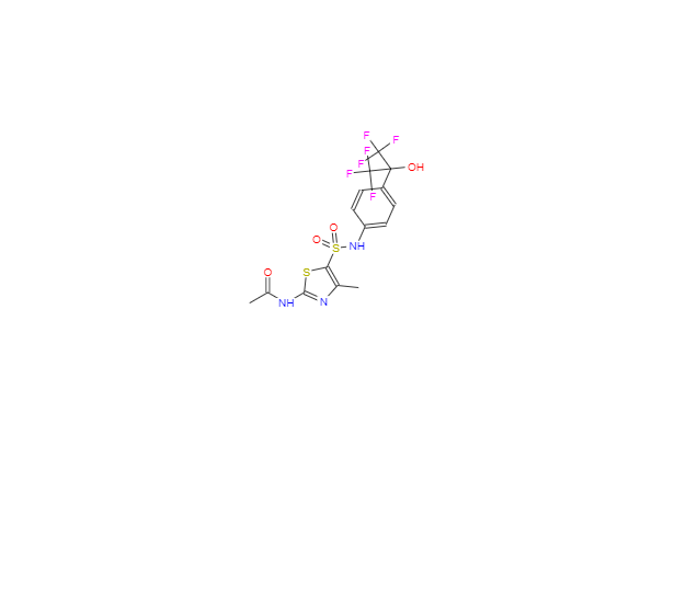 CAS：1335106-03-0，N-(5-(N-(4-(1,1,1,3,3,3-六氟-2-羟基丙烷-2-基)苯基)氨磺酰基)-4-甲基噻唑-2-基)乙酰胺