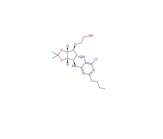 CAS：376608-74-1，2-(3aR,4S,6R,6aS)-6-(5-胺基-6-氯-2-丙硫基-4-嘧啶基)氨基四氢-2,2-二甲基-4H-环戊烯并-1,3-二氧杂环戊烷-4-基]氧]-乙醇